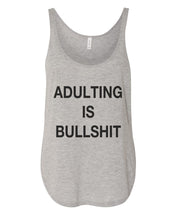 Load image into Gallery viewer, Adulting Is Bullshit Side Slit Tank Top - Wake Slay Repeat