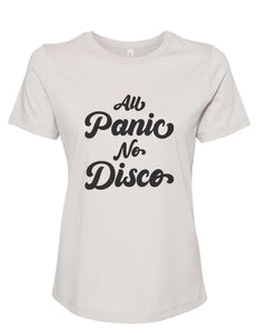 All Panic No Disco Fitted Women's T Shirt - Wake Slay Repeat