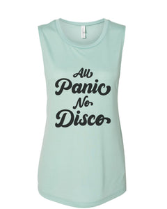 All Panic No Disco Fitted Muscle Tank - Wake Slay Repeat