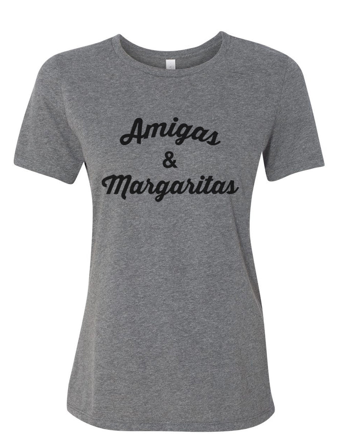 Amigas & Margaritas Fitted Women's T Shirt - Wake Slay Repeat