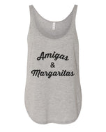 Amigas & Margaritas Flowy Side Slit Tank Top - Wake Slay Repeat