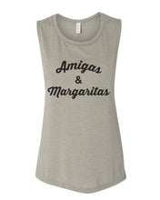 Load image into Gallery viewer, Amigas &amp; Margaritas Fitted Scoop Muscle Tank - Wake Slay Repeat