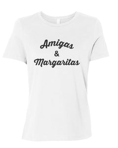 Amigas & Margaritas Fitted Women's T Shirt - Wake Slay Repeat
