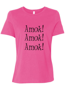 Amok! Amok! Amok! Fitted Women's T Shirt - Wake Slay Repeat
