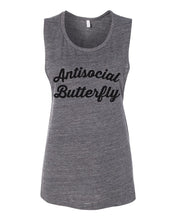 Load image into Gallery viewer, Antisocial Butterfly Flowy Scoop Muscle Tank - Wake Slay Repeat