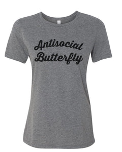 Antisocial Butterfly Relaxed Women's T Shirt - Wake Slay Repeat