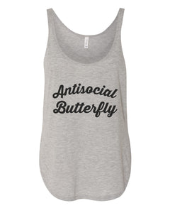 Antisocial Butterfly Flowy Side Slit Tank Top - Wake Slay Repeat