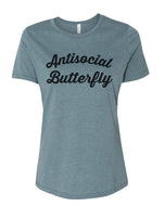 Antisocial Butterfly Relaxed Women's T Shirt - Wake Slay Repeat