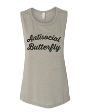 Load image into Gallery viewer, Antisocial Butterfly Flowy Scoop Muscle Tank - Wake Slay Repeat