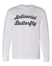 Load image into Gallery viewer, Antisocial Butterfly Unisex Long Sleeve T Shirt - Wake Slay Repeat