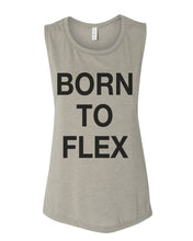 Load image into Gallery viewer, Born To Flex Fitted Scoop Muscle Tank - Wake Slay Repeat