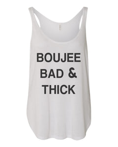 Boujee Bad & Thick Flowy Side Slit Tank Top - Wake Slay Repeat