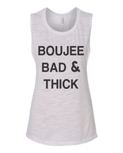 Load image into Gallery viewer, Boujee Bad &amp; Thick Workout Fitted Muscle Tank - Wake Slay Repeat