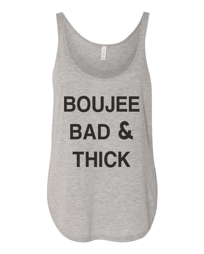 Boujee Bad & Thick Flowy Side Slit Tank Top - Wake Slay Repeat