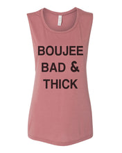 Load image into Gallery viewer, Boujee Bad &amp; Thick Workout Fitted Muscle Tank - Wake Slay Repeat