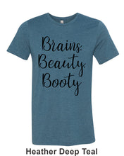 Load image into Gallery viewer, Brains, Beauty, Booty Unisex Short Sleeve T Shirt - Wake Slay Repeat