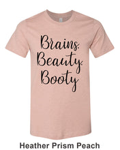 Load image into Gallery viewer, Brains, Beauty, Booty Unisex Short Sleeve T Shirt - Wake Slay Repeat