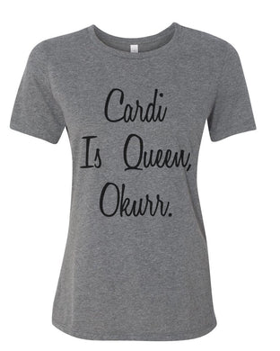 Cardi B Is Queen Fitted Women's T Shirt - Wake Slay Repeat