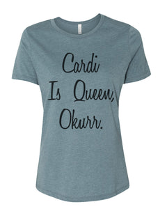 Cardi B Is Queen Fitted Women's T Shirt - Wake Slay Repeat