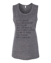 Load image into Gallery viewer, Carole Baskin Song Fitted Muscle Tank - Wake Slay Repeat