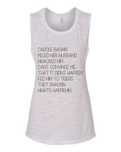 Load image into Gallery viewer, Carole Baskin Song Fitted Muscle Tank - Wake Slay Repeat