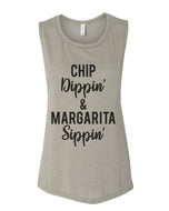 Chip Dippin' & Margarita Sippin' Fitted Scoop Muscle Tank - Wake Slay Repeat