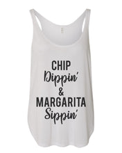 Load image into Gallery viewer, Chip Dippin&#39; &amp; Margarita Sippin&#39; Flowy Side Slit Tank Top - Wake Slay Repeat