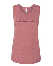 Load image into Gallery viewer, Classy. Boujee. Ratchet. Fitted Muscle Tank - Wake Slay Repeat
