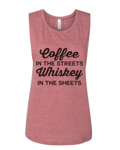 Load image into Gallery viewer, Coffee In The Streets Whiskey In The Sheets Fitted Muscle Tank - Wake Slay Repeat