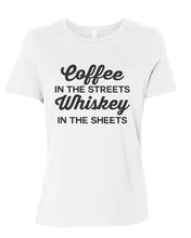 Load image into Gallery viewer, Coffee In The Streets Whiskey In The Sheets Fitted Women&#39;s T Shirt - Wake Slay Repeat