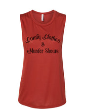 Load image into Gallery viewer, Comfy Clothes &amp; Murder Shows Fitted Muscle Tank - Wake Slay Repeat