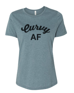 Curvy AF Relaxed Women's T Shirt - Wake Slay Repeat