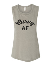 Load image into Gallery viewer, Curvy AF Flowy Scoop Muscle Tank - Wake Slay Repeat