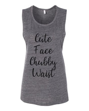 Load image into Gallery viewer, Cute Face Chubby Waist Flowy Scoop Muscle Tank - Wake Slay Repeat