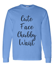 Load image into Gallery viewer, Cute Face Chubby Waist Unisex Long Sleeve T Shirt - Wake Slay Repeat