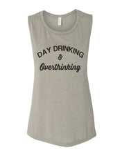 Load image into Gallery viewer, Day Drinking and Overthinking Women&#39;s Workout Flowy Scoop Muscle Tank - Wake Slay Repeat
