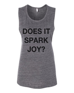 Does Is Spark Joy Flowy Scoop Muscle Tank - Wake Slay Repeat