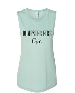 Dumpster Fire Chic Fitted Muscle Tank