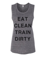 Load image into Gallery viewer, Eat Clean Train Dirty Workout Flowy Scoop Muscle Tank - Wake Slay Repeat