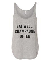 Load image into Gallery viewer, Eat Well, Champagne Often Flowy Side Slit Tank Top - Wake Slay Repeat