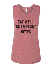 Load image into Gallery viewer, Eat Well, Champagne Often Flowy Scoop Muscle Tank - Wake Slay Repeat