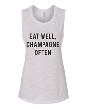 Load image into Gallery viewer, Eat Well, Champagne Often Flowy Scoop Muscle Tank - Wake Slay Repeat
