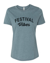 Load image into Gallery viewer, Festival Vibes Fitted Women&#39;s T Shirt - Wake Slay Repeat