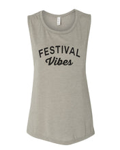 Load image into Gallery viewer, Festival Vibes Fitted Scoop Muscle Tank - Wake Slay Repeat