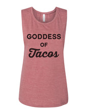 Load image into Gallery viewer, Goddess Of Tacos Workout Flowy Scoop Muscle Tank - Wake Slay Repeat