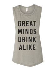 Load image into Gallery viewer, Great Minds Drink Alike Workout Flowy Scoop Muscle Tank - Wake Slay Repeat