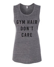 Load image into Gallery viewer, Gym Hair Don&#39;t Care Flowy Scoop Muscle Tank - Wake Slay Repeat