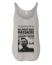 Load image into Gallery viewer, Haddonfield Newspaper Flowy Side Slit Tank Top - Wake Slay Repeat