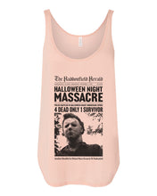 Load image into Gallery viewer, Haddonfield Newspaper Flowy Side Slit Tank Top - Wake Slay Repeat