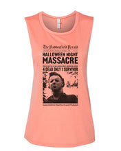 Load image into Gallery viewer, Haddonfield Newspaper Fitted Muscle Tank - Wake Slay Repeat